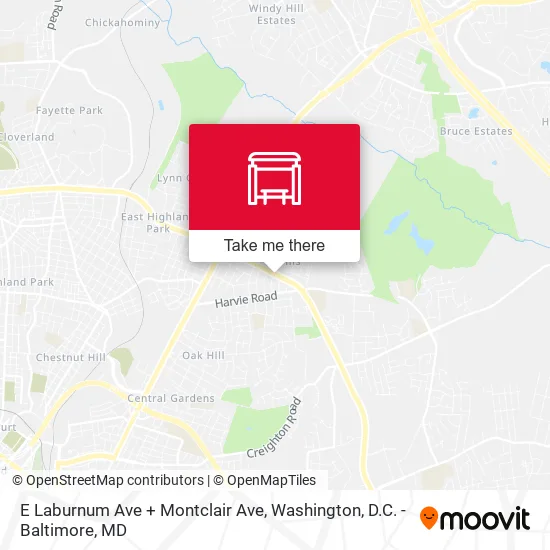 E Laburnum Ave + Montclair Ave map