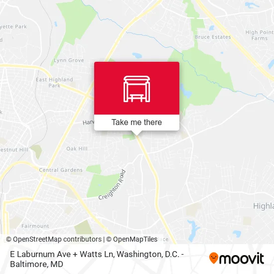 E Laburnum Ave + Watts Ln map