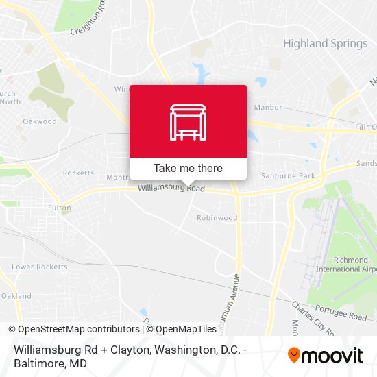 Williamsburg Rd + Clayton map