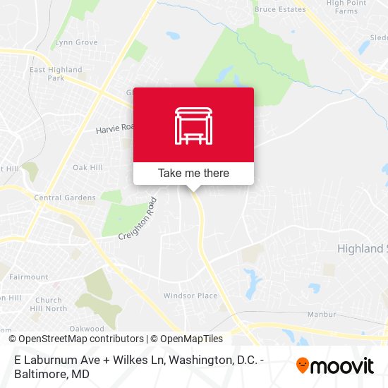 E Laburnum Ave + Wilkes Ln map