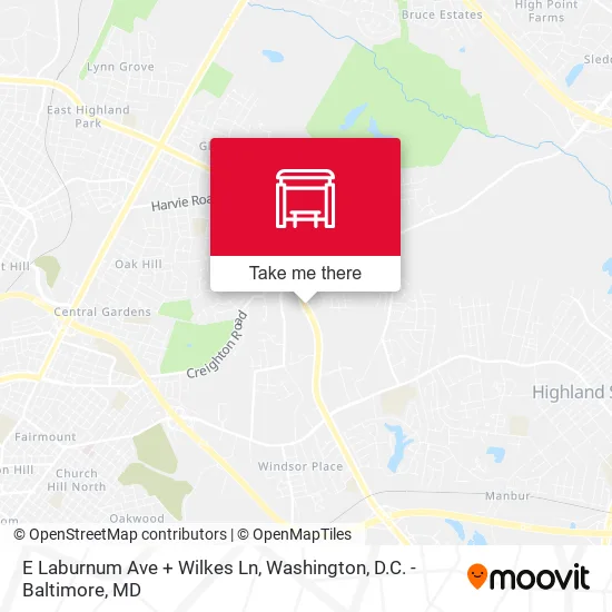 E Laburnum Ave + Wilkes Ln map