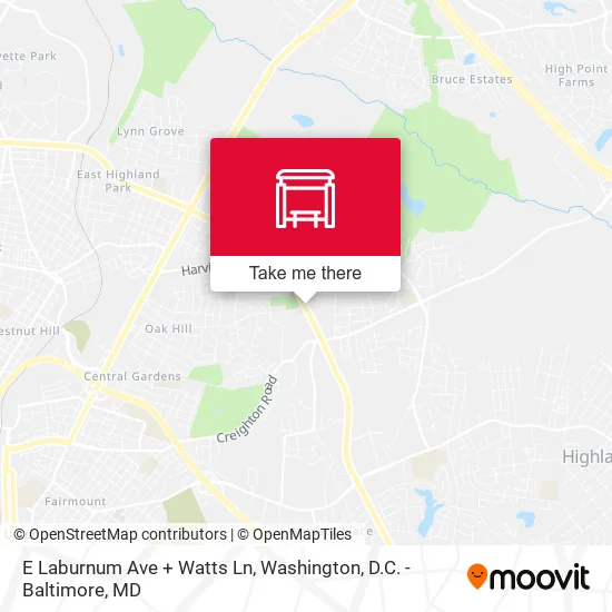 E Laburnum Ave + Watts Ln map