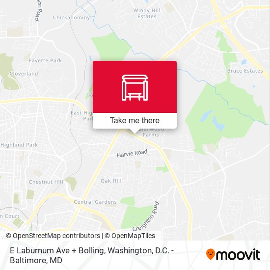 E Laburnum Ave + Bolling map