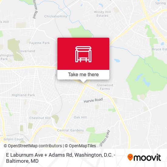 E Laburnum Ave + Adams Rd map