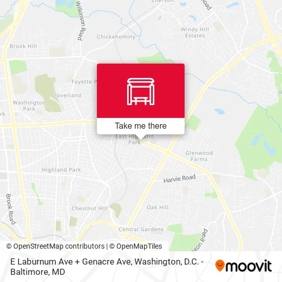 E Laburnum Ave + Genacre Ave map