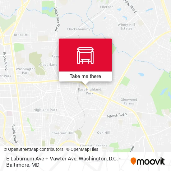 E Laburnum Ave + Vawter Ave map