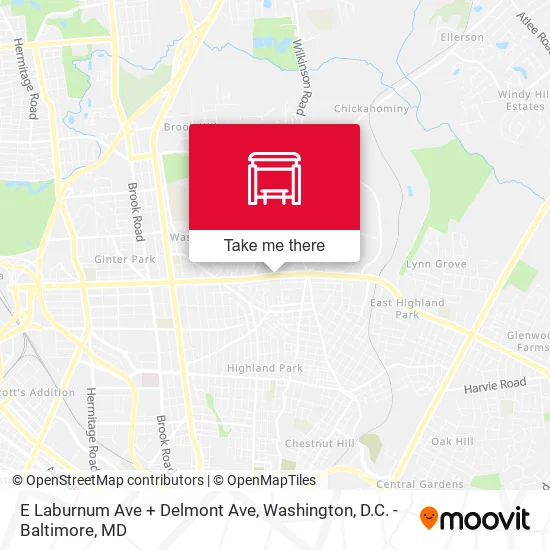 E Laburnum Ave + Delmont Ave map