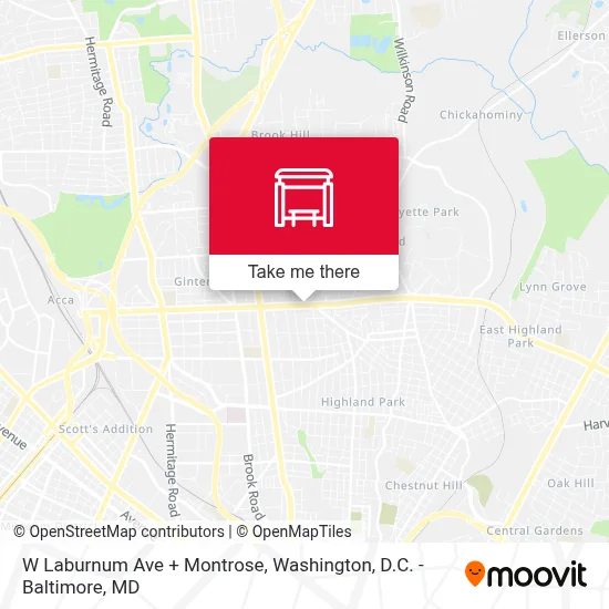 W Laburnum Ave + Montrose map