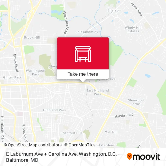 E Laburnum Ave + Carolina Ave map