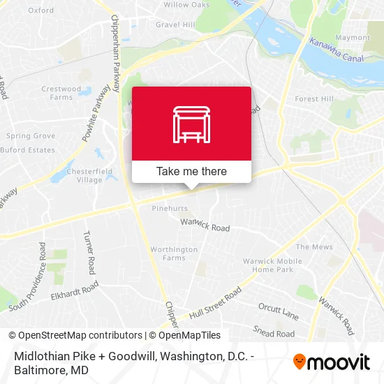 Midlothian Pike + Goodwill map
