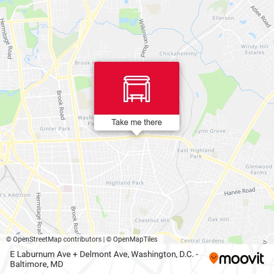E Laburnum Ave + Delmont Ave map