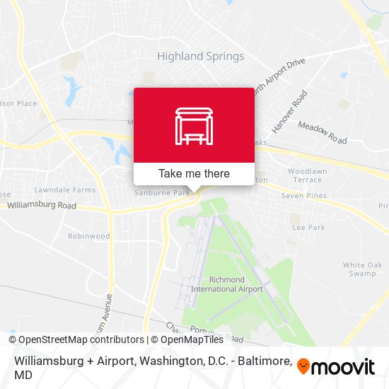 Williamsburg + Airport map