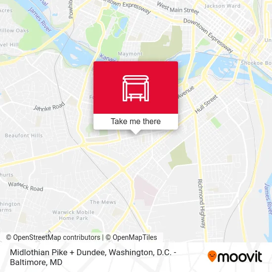 Midlothian Pike + Dundee map