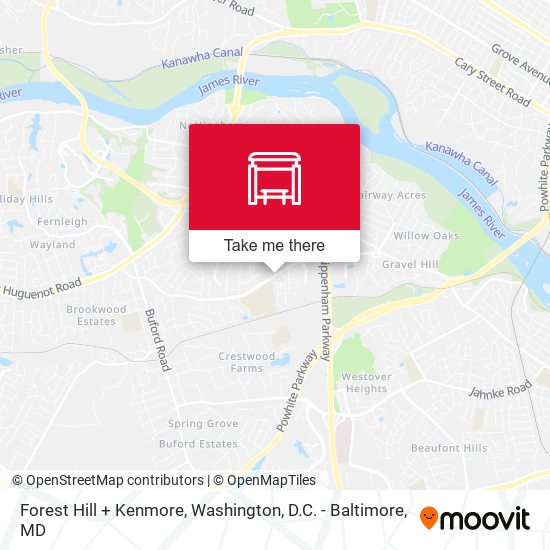 Forest Hill + Kenmore map