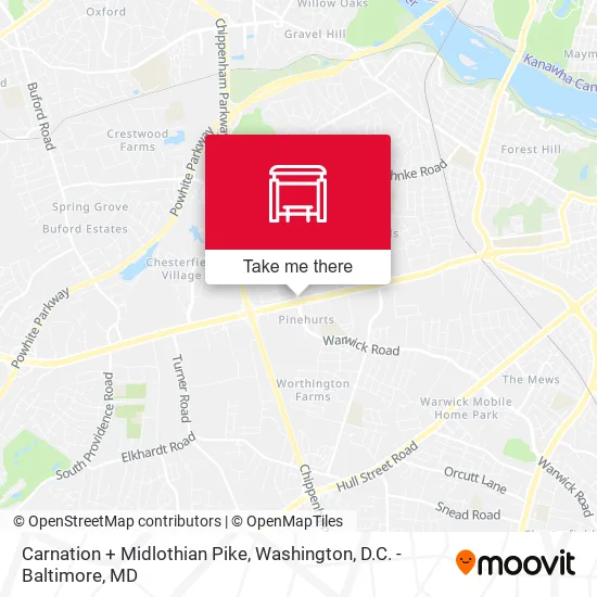 Carnation + Midlothian Pike map