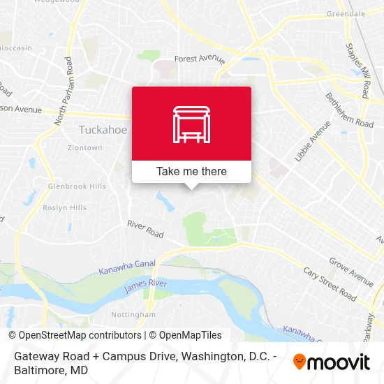 Gateway Road + Campus Drive map