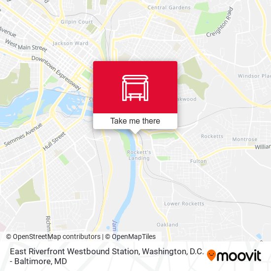 Mapa de East Riverfront Westbound Station