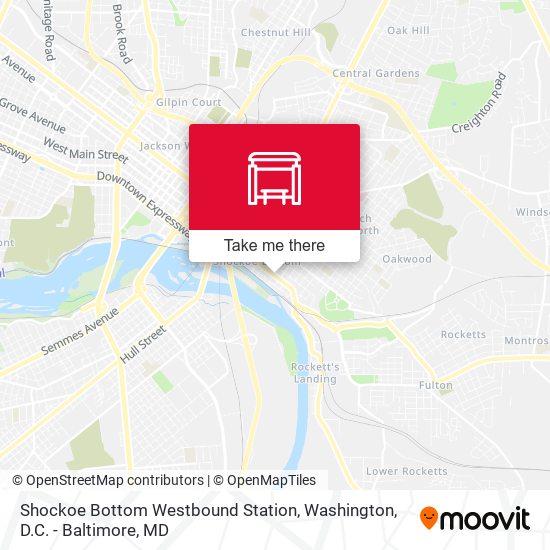 Mapa de Shockoe Bottom Westbound Station