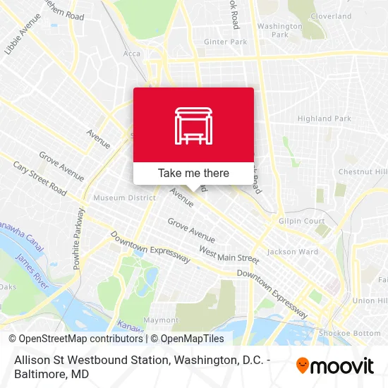 Allison St Westbound Station map