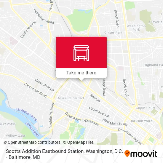 Scotts Addition Eastbound  Station map