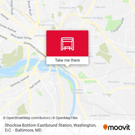 Mapa de Shockoe Bottom Eastbound Station