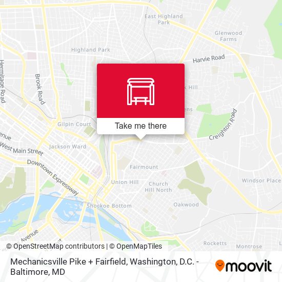 Mechanicsville Pike + Fairfield map