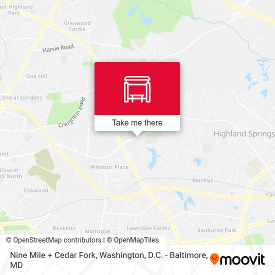 Nine Mile + Cedar Fork map