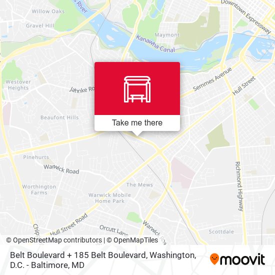 Mapa de Belt Boulevard + 185 Belt Boulevard