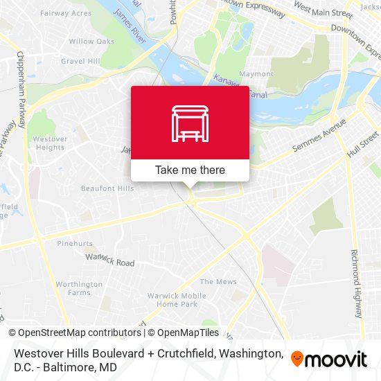 Westover Hills Boulevard + Crutchfield map