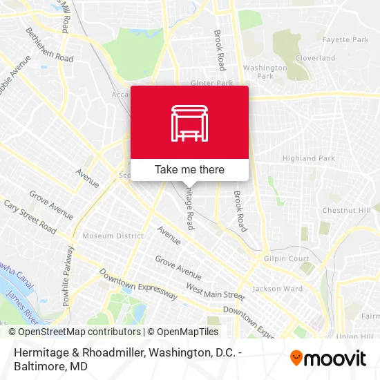 Hermitage & Rhoadmiller map