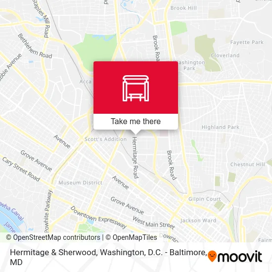 Hermitage & Sherwood map