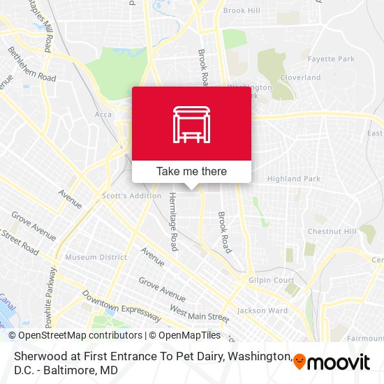 Sherwood at First Entrance To Pet Dairy map