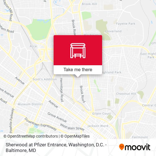 Sherwood at Pfizer Entrance map