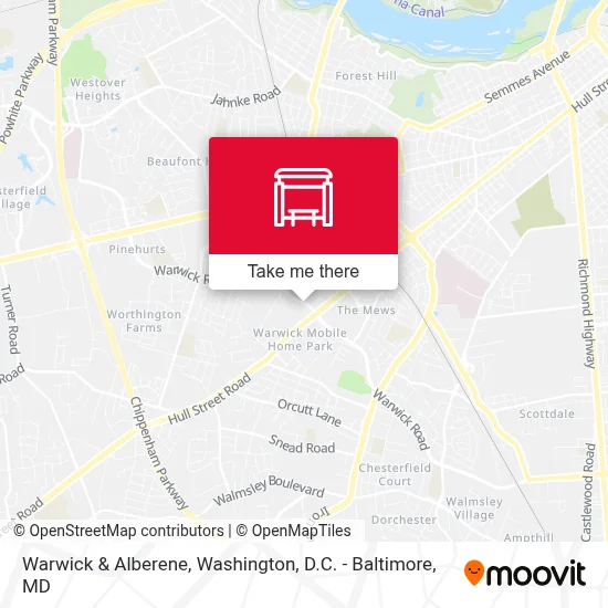 Warwick & Alberene map