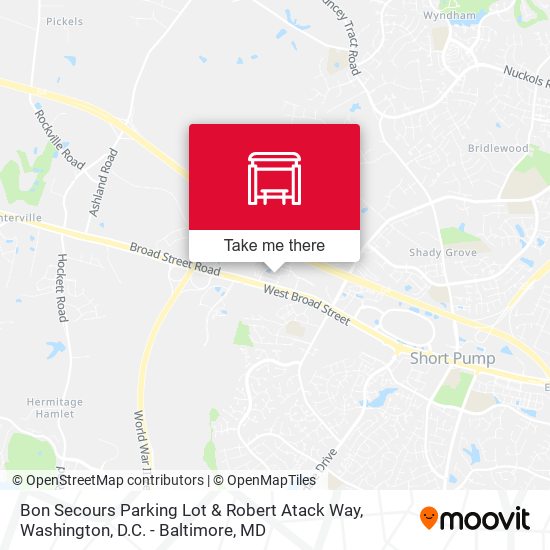 Bon Secours Parking Lot & Robert Atack Way map