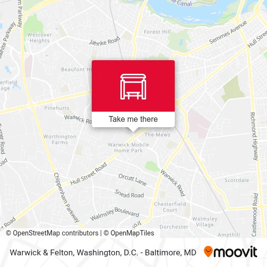 Warwick & Felton map