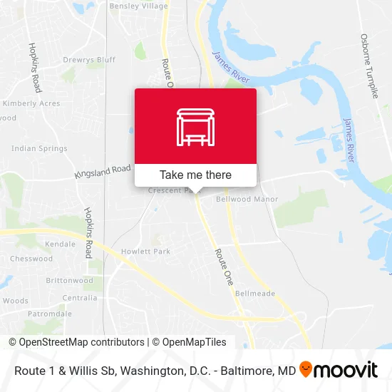 Route 1 & Willis  Sb map
