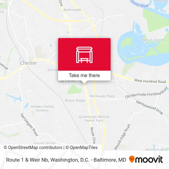 Route 1 & Weir  Nb map