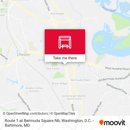 Route 1 at Bermuda Square  Nb map