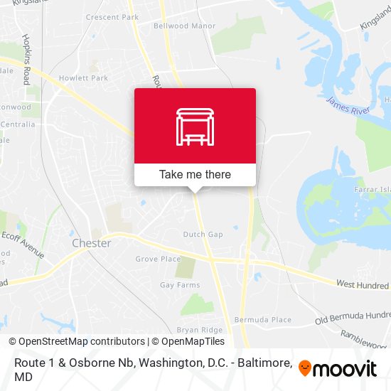 Route 1 & Osborne  Nb map