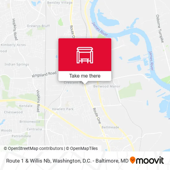 Route 1 & Willis  Nb map