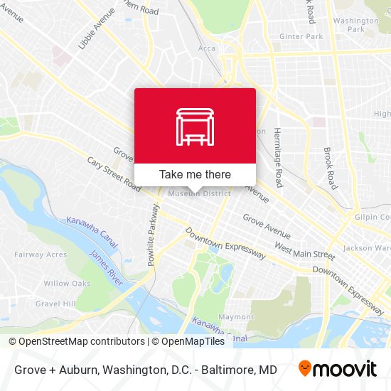 Grove + Auburn map