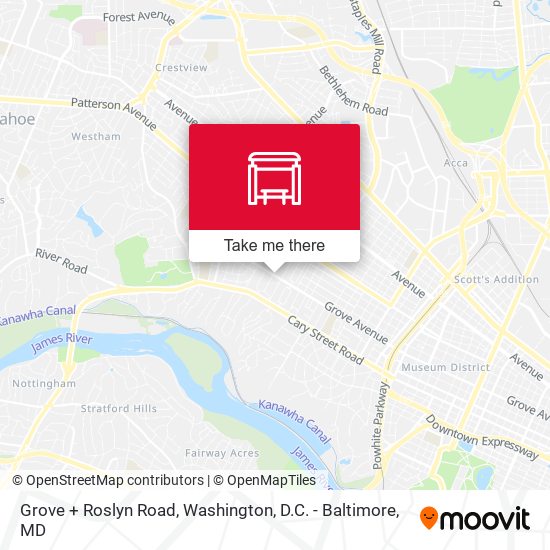 Grove + Roslyn Road map