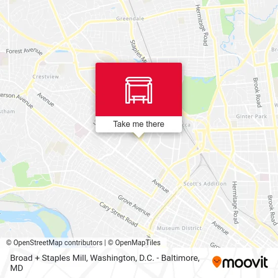 Broad + Staples Mill map
