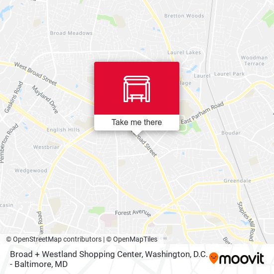 Broad + Westland Shopping Center map
