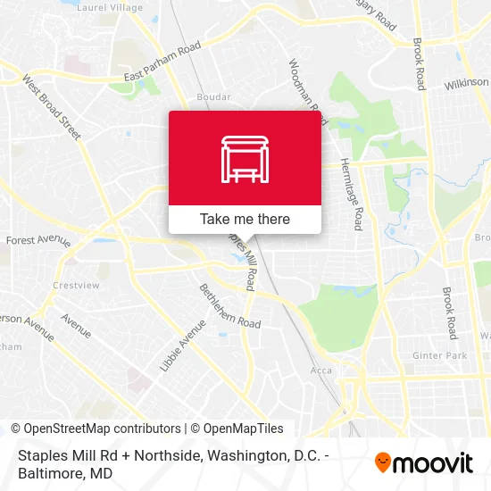 Staples Mill Rd + Northside map
