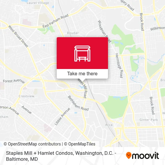 Staples Mill + Hamlet Condos map