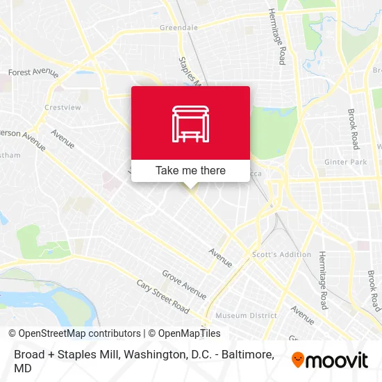 Broad + Staples Mill map