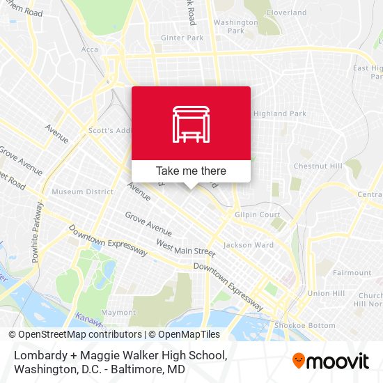Mapa de Lombardy + Maggie Walker High School