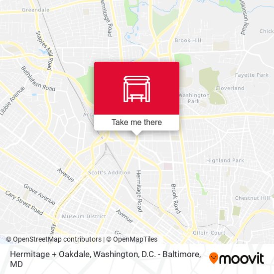Hermitage + Oakdale map